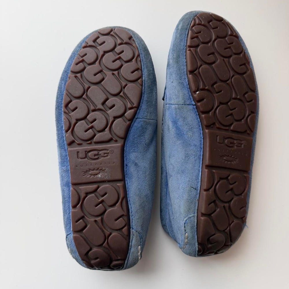 UGG Australia Ansley Blue Suede Sheepskin Slippers - Picture 4 of 8